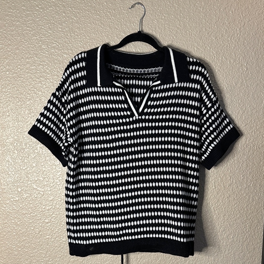Black and White Striped Women's Set